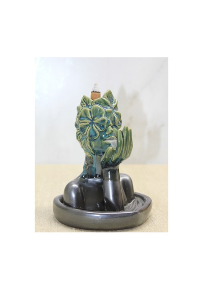 10 Adet Seramik Geri Akış Tütsülük Doğanın Yüzü Model Dekoratif Tasarım Backflow Incense Burner 15 X 10 Cm 1