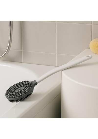Uzun Saplı Silikon Vücut Ve Masaj Fırçası Banyo Lifi Ergonomik Saplı, Çift Yüzeyli Duş Fırçası Renk Stok Durumuna Göre Gönderilir