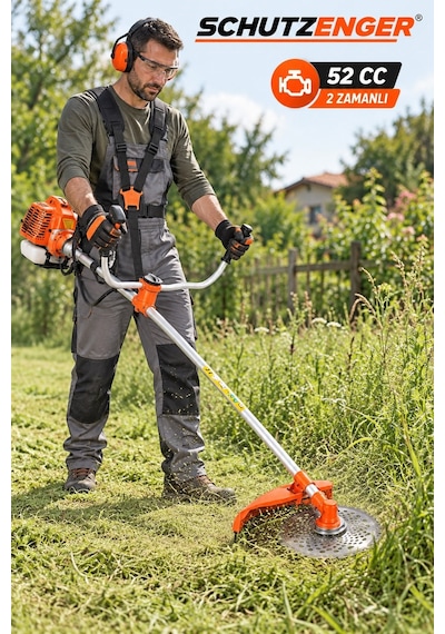 Schutzenger Hp-49 Yan Tipi Benzinli Ot Çim Biçme Tek Gönde 2 Çapalama- Eşeleme Başlıklı 5 Aparatlı Bahçe Seti