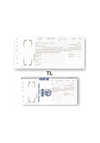 Dilman Tl Senet Koçanı 100 Lü Paket N11.235