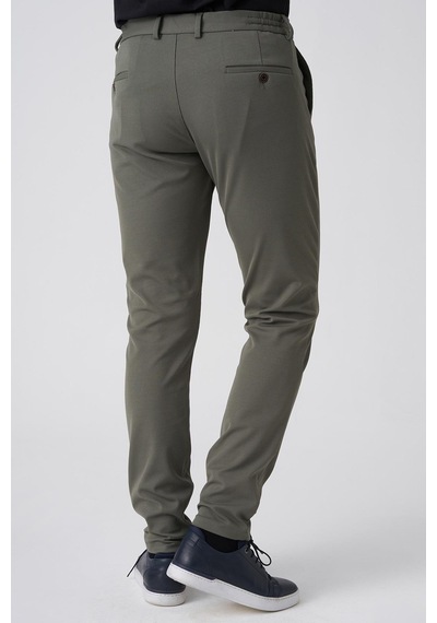 White Stone Barreiro P1036 Slim Fit Twis Bağcıklı Likralı Jogger Pantolon Haki Haki