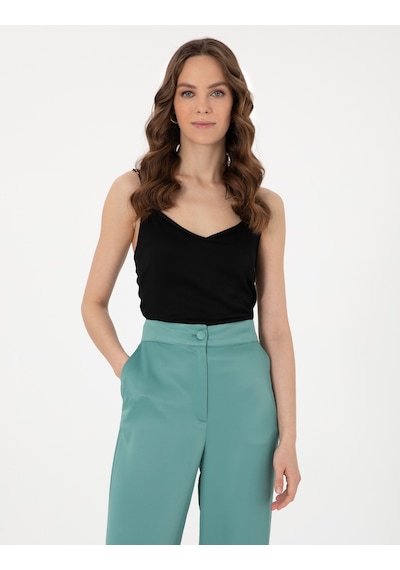 Pierre Cardin Kadın Siyah Kısa Kollu Bluz 50301166-vr046