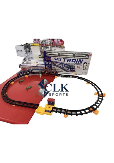 Vardemuzaktan Kumandalı 49 Parça Işıklı 265 Cm Express Mavi Renk Tren Set