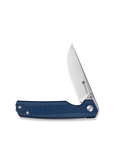 Sencut Stria Milled Blue Canvas Micarta Handle Satin Finished D2 Blade Çakı Mavi