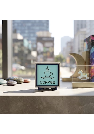 Modern Coffee Motifli Dekoratif Parça, Çalışma Masanıza Enerji Katan Zarif Detay 10x10 Cm