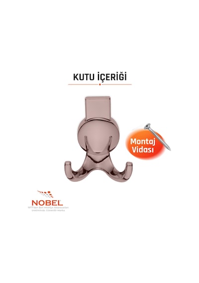 Solo Lüks Askı, Metal, Vestiyer Askı, 170 Gr, Dolap Askılık, Duvar Askılığı, Bronz Vidalı