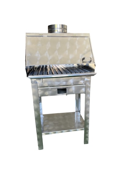 Paslanmaz Kömürlü Mangal 28 X 40 Cm Bacalı Barbekü