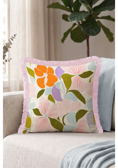 Çiçek Desenli Zarif Botanik Saçaklı Yastık Kılıfı-pastel Floral Bohem Pembe Püsküllü Kırlent Kılıfı Puslu Düş Lime Çiçek Desenli Zarif Botanik Saçaklı Yastık Kılıfı-pastel Floral Bohem Pembe Püsküllü Kırlent Kılıfı Puslu Düş Lime