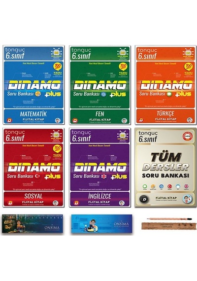 Tonguç Akademi 6. Sınıf Dinamo Soru Bankası - Tüm Dersler Soru Bankası Fijital Kitap Set 6 Kitap