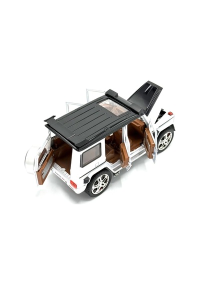 Mercedes Brabus G800 1:24 Metal Model Araba - Sesli Işıklı, Çek Bırak, Açılan Kapılar - Beyaz