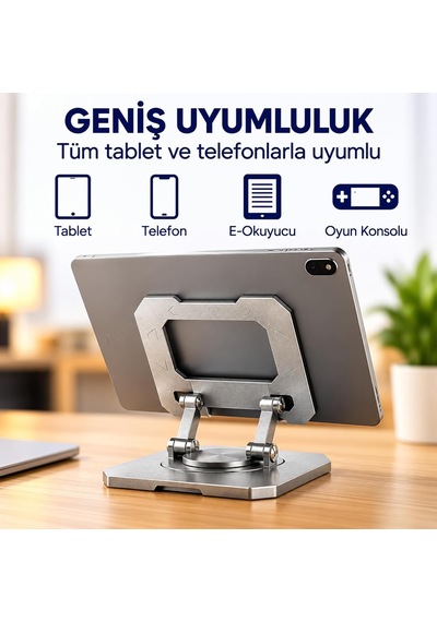 360 Döner Ayarlanabilir Metal Tablet Ve Telefon Standı, Ust1