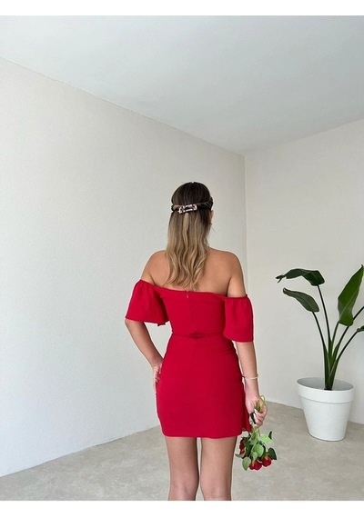 Fashion Cocktail Yaprak Kol Önden Bağlamalı Göğüs Pedli Mini Kokteyl Davet Gece Elbisesi Mercan Fashion Cocktail Yaprak Kol Önden Bağlamalı Göğüs Pedli Mini Kokteyl Davet Gece Elbisesi Mercan