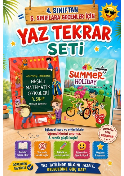 4.sınıftan 5.sınıflara Geçenler İçin Yaz Tekrar Seti Neşeli Matematik Öyküleri-ingilizce