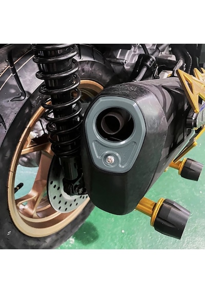 Yamaha Xmax Ironmax Techmax 250-300 2018-2024 Egzoz Ucu Cnc Aksesuar Kapak Titanyum Gri