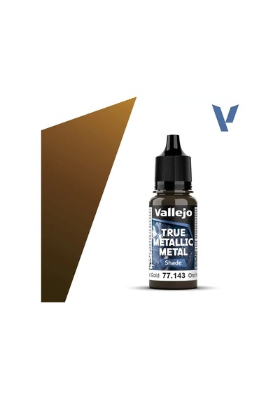 Vallejo 77143, 18 Ml. Imperial Gold Shade True Metallic Metal Maket Boyası Standart
