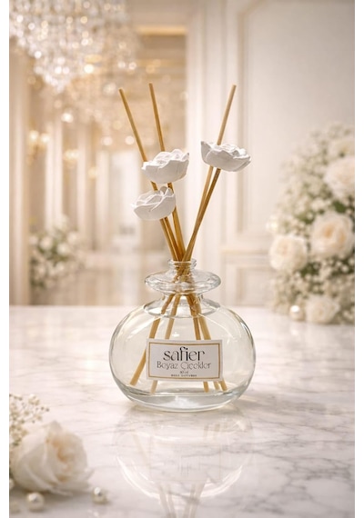 Beyaz Çiçekler Seramik Taş Çiçekli Çubuklu Oda Kokusu White Flowers 80 Ml Diğer
