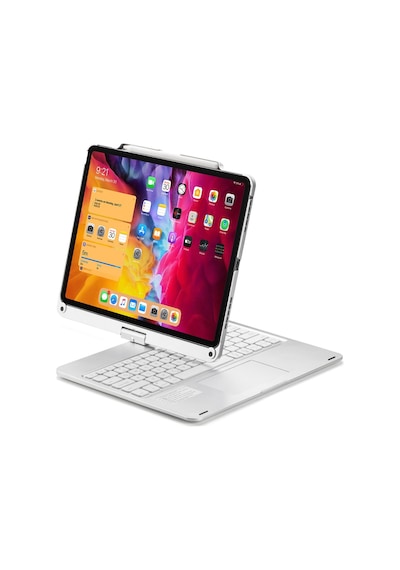 Apple Uyumlu iPad, Pro 11inç M4 2024 Kılıf Kablosuz Dönebilen Klavyeli Kılıf Keyboard A2836 A2837 A3006