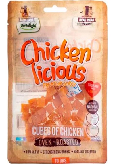 Dentalight Chicken Cube Tavuk Etli Köpek Ödül Küpleri 70 Gr