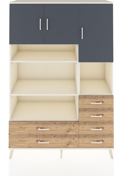 Hyperion Dolap 9 Raflı 6 Çekmeceli 3 Kapaklı 132x44x195 Aytaşı-antrasit/çam Antrasıt/atlas Çam Hyperion Dolap 9 Raflı 6 Çekmeceli 3 Kapaklı 132x44x195 Aytaşı-antrasit/çam Antrasıt/atlas Çam