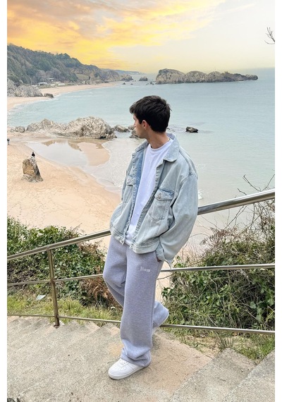 Flaw Atelıer Flaw Atelier Baggy Eşofman Altı Gri Melanj-16511 Gri Melanj