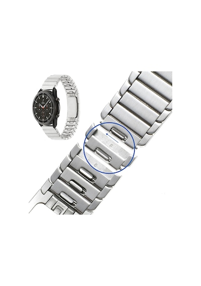 Gear S3 22mm Uyumlu Krd-82 22mm Metal Mkst Kordon-gümüş