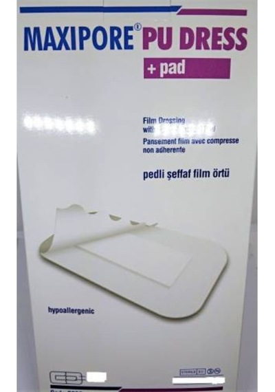 Maxipore Steril Su Geçirmez Pedli Film Örtü 8 x 6 CM 50 Adet