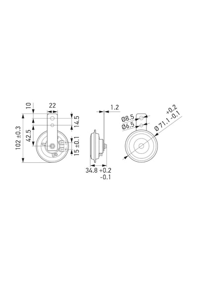 Hella 12v Didit Korna 108 Db 380/480 Hz Motosiklet Takım 71 Mm