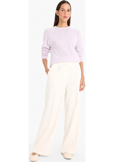 Defacto Relax Fit Bisiklet Yaka Basic Düz Triko Kazak I6913az25wnpr462 Mor