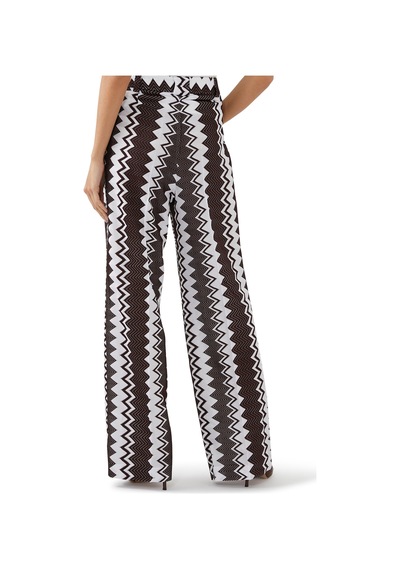 Missoni Zigzag Desenli Geniş Paça Pantolon Koyu Kahverengi