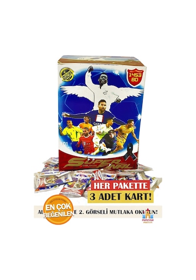 Yeni Sezon 2024 Mekanik Futbolcu Kartları - 100 Paket 300 Kartlı Set