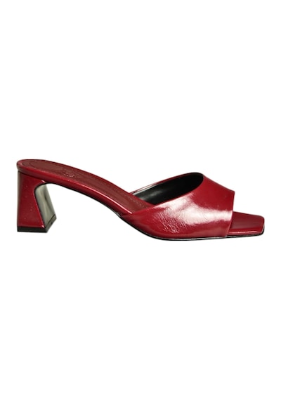 Fox Shoes U654081109 Bordo Kalın Topuklu Kadın Terlik Bordo