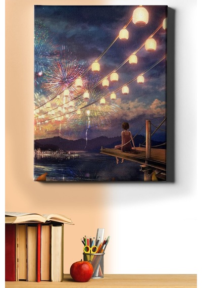 Webstyle Sayılarla Boyama Seti Kasnaklı Işıklı Manzara 40 X 50 Cm