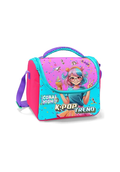 Coral High Kız Çocuk Beslenme Çantası - Thermo - Pembe K-pop Dondurmalı Kız Çok Renkli