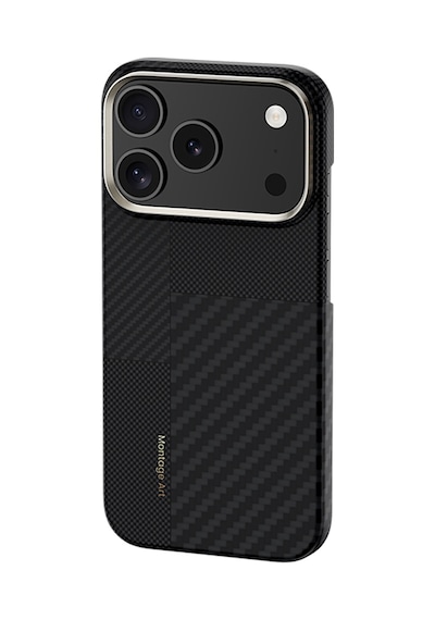 Apple Uyumlu iPhone 17 Pro Max Kılıf M-safe Şarjlı Karbon Fiber Benks Montage Armorair Kevlar Kapak Siyah