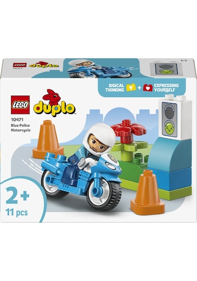 LEGO® DUPLO® Kasabası Mavi Polis Motosikleti 10471 -2 Yaş ve Üzeri Çocuklar için Polis Figürü İçeren Oyuncak Yapım Seti (11 Parça)