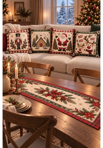 4'lü Yılbaşı Dekoratif Kırlent Kılıfı Ve Runner Set Noel Baba Ren Geyiği & Ağaç Christmas Baskılı Dekoratif Kırlent 2027 Yılbaşı Dekorasyon 4lü Set Çift Taraf Baskı Runner Set 1 - 800006344 Runner Set 1 4'lü Yılbaşı Dekoratif Kırlent Kılıfı Ve Runner Set Noel Baba Ren Geyiği & Ağaç Christmas Baskılı Dekoratif Kırlent 2027 Yılbaşı Dekorasyon 4lü Set Çift Taraf Baskı Runner Set 1 - 800006344 Runner Set 1
