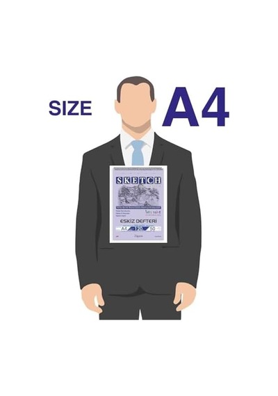 Zigana A4 Spiralli Eskiz Defteri 50 Yaprak, 120 Gr Çizim Bloknotu, Sanat Defteri