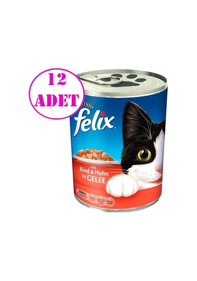 Purina Felix Sığır Etli Konserve Yetişkin Kedi Maması 12 x 400 G