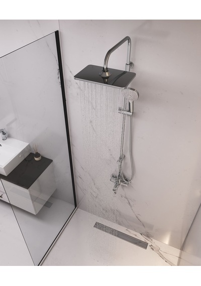 Adell Mode S Rain Duş Sistemi + Lea Banyo Bataryası Seti 2 Parça Parlak Krom Adl.35.01.01.02