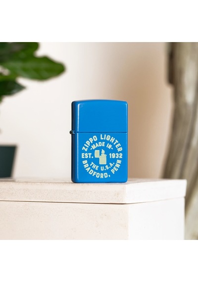 Zippo Bradford Sky Blue Dizayn Çakmak Mavi