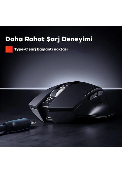 İnphic Pm6 Kablosuz Fare Şarj Edilebilir Sessiz Kullanım 2.4g 500 Mah Usb Mouse- 5775
