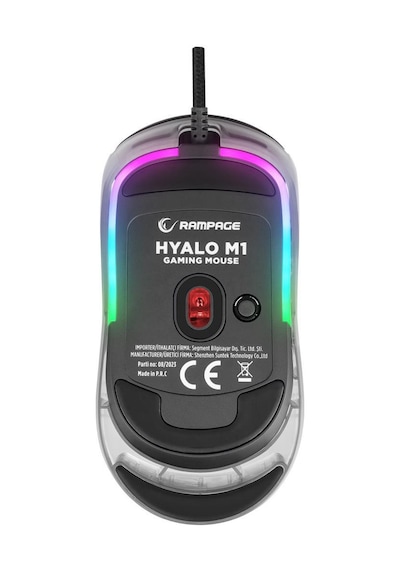 Rampage Hyalo M1 Siyah Değiştirilebilir 3 Kapaklı Rgb 12000 Dpı Gaming Oyuncu Mouse Rampage Hyalo M1