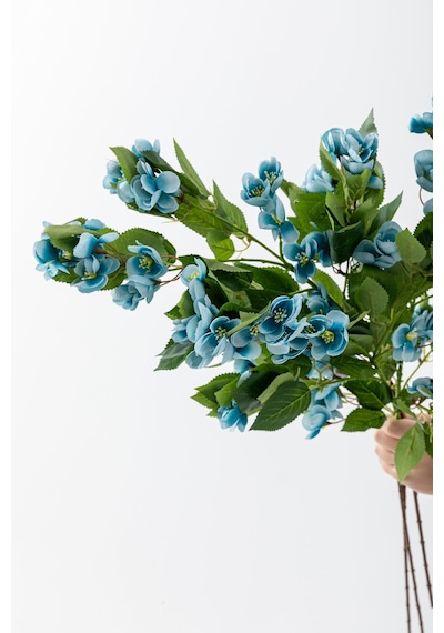 Yapay Lux Menekşe Dalı Mavi 80 Cm 5 Yaprak Mavi