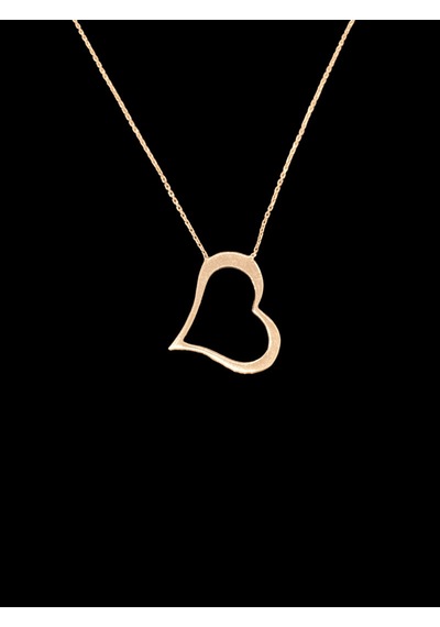 925 Ayar İthal Gümüş Kalp Model Rose Gold Renk Kolye Aşkın Zarif İfadesi Altın
