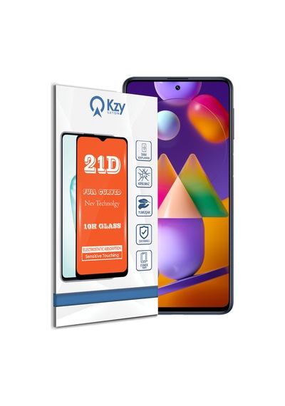 Samsung Galaxy M31S ile Uyumlu Tam Kaplayan 21D Temperli Ekran Koruyucu Cam