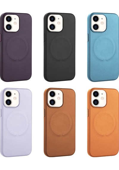 Apple Uyumlu iPhone 11 Kılıf Pu Deri M-safe Wireless Şarj Özellikli Zore Derix Kapak Derin Mor