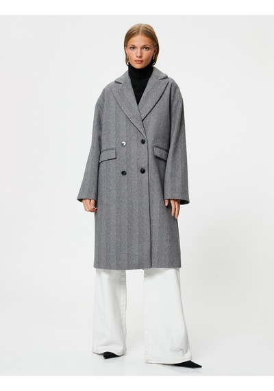 Koton Oversize Kaşe Kaban Kruvaze Düğmeli Kapaklı Cepli Antrasit Desenli 4wak00124ew 4WAK00124EW9D3 Antrasit Koton Oversize Kaşe Kaban Kruvaze Düğmeli Kapaklı Cepli Antrasit Desenli 4wak00124ew 4WAK00124EW9D3 Antrasit