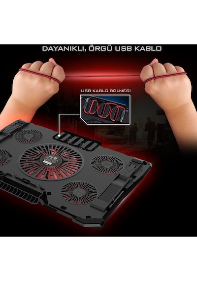 Inca INC-611 GMS Arrax 5 Fanlı 13" - 17" Gaming Notebook Soğutucu