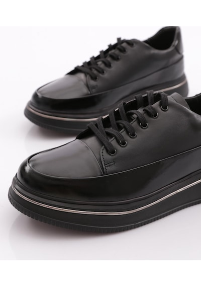 Dgn 2710 Erkek Sneaker Ayakkabı Siyah Siyah Rugan