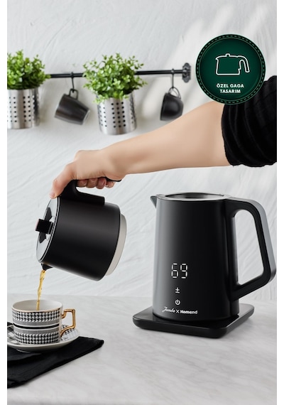 Jumbo x Homend Royaltea Cooltouch 1792H Siyah Çift Duvarlı Paslanmaz Çelik Çay Makinesi Wifi ile Kontrol